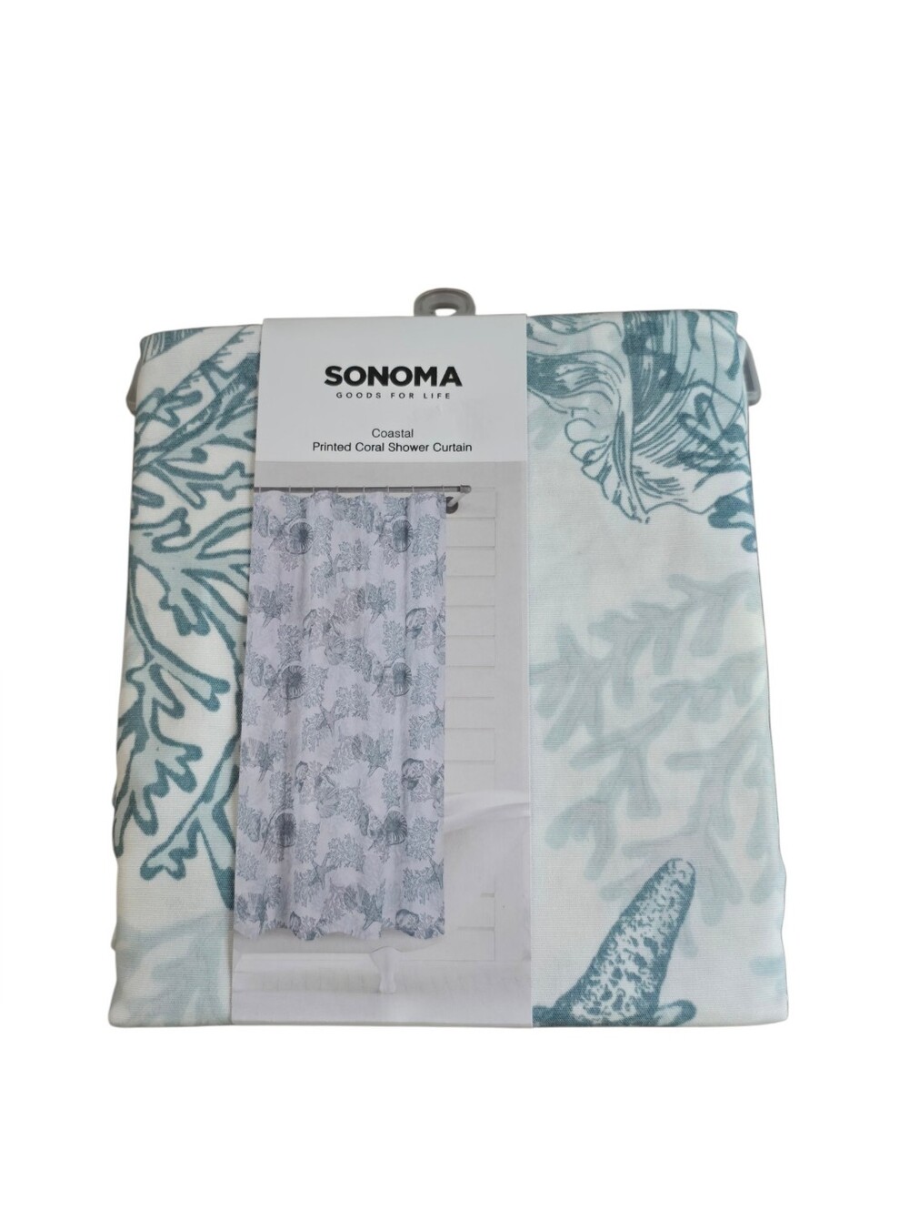 Sonoma Coastal Coral Seashell Shower Curtain 70x72 NWT Beach Ocean